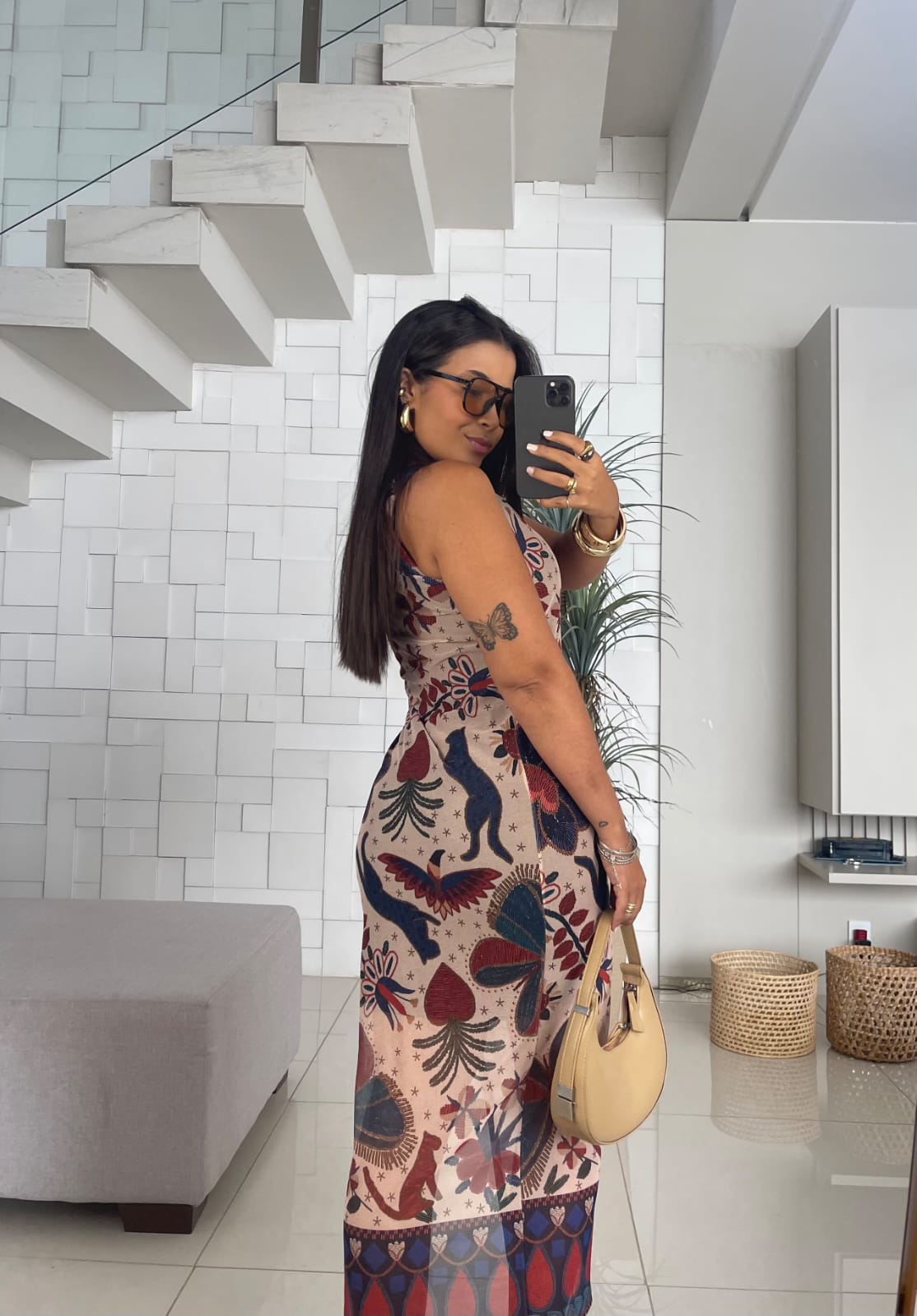 Vestido Antonia Estampado | Detalhe Ombro Só