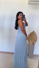 Vestido Thay Liso - Crepinho Plissado Liso