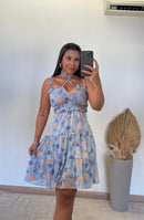 Vestido Ingrid - Amarração no Pescoço e Estampa Floral