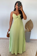 Vestido Thay Liso - Crepinho Plissado Liso