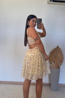 Vestido Ingrid - Amarração no Pescoço e Estampa Floral