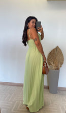 Vestido Thay Liso - Crepinho Plissado Liso