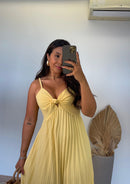 Vestido Thay Liso - Crepinho Plissado Liso