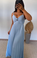 Vestido Thay Liso - Crepinho Plissado Liso