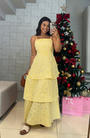 Vestido Cecília -  Laise com Saia Três Marias