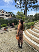 Vestido Onça - MaxMidi Tule com Elastano