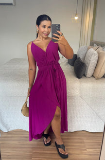 Vestido Lorena - Viscolinho Longo Decote