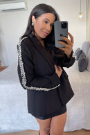 Blazer Pedraria-Alfaiataria de Manga Longa