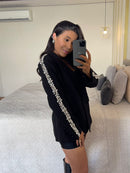 Blazer Pedraria-Alfaiataria de Manga Longa