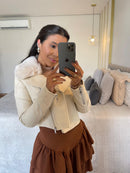 Jaqueta Couro -Gola Pelos Removível