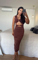 Vestido Leticia Maximidi Poliamida -Com Detalhe Frontal