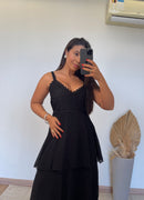 Vestido Dulce - Vestido Detalhes em Renda e Camadas Chiffon