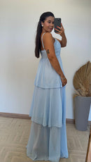 Vestido Dulce - Vestido Detalhes em Renda e Camadas Chiffon