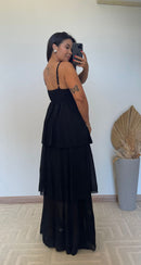 Vestido Dulce - Vestido Detalhes em Renda e Camadas Chiffon