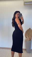 Vestido Lurian Regata -Canelado com  Fenda