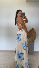 Vestido Floral -Crepinho de Seda Longo