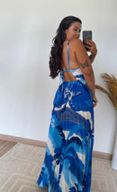 Vestido Isla -Crepinho Plissado Estampado