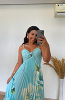 Vestido Thay Estampado - Crepinho Saia Plissada