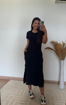 Vestido Lídia – Canelado Premium com Fenda Lateral