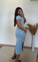 Vestido Lídia – Canelado Premium com Fenda Lateral