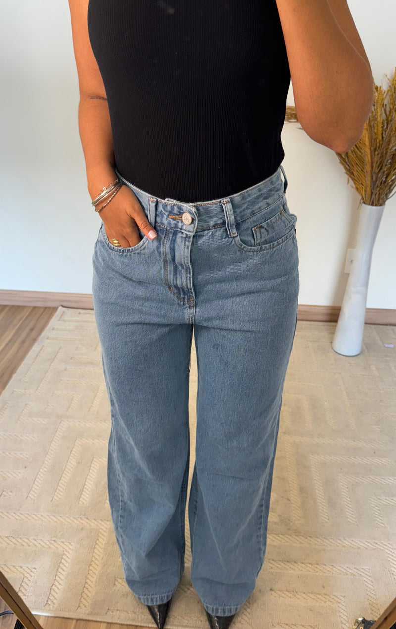 Calça Lia Wide Leg – Jeans Azul Claro