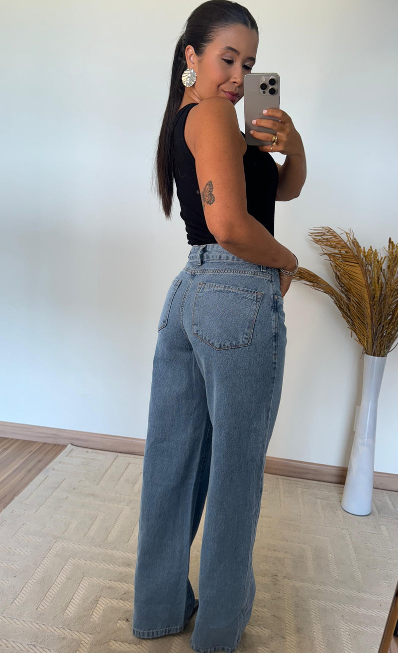 Calça Lia Wide Leg – Jeans Azul Claro