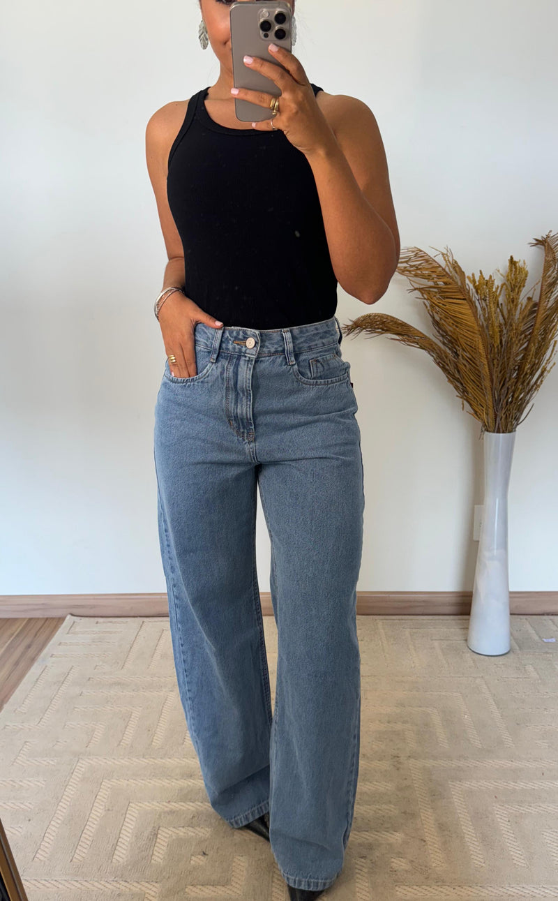 Calça Lia Wide Leg – Jeans Azul Claro