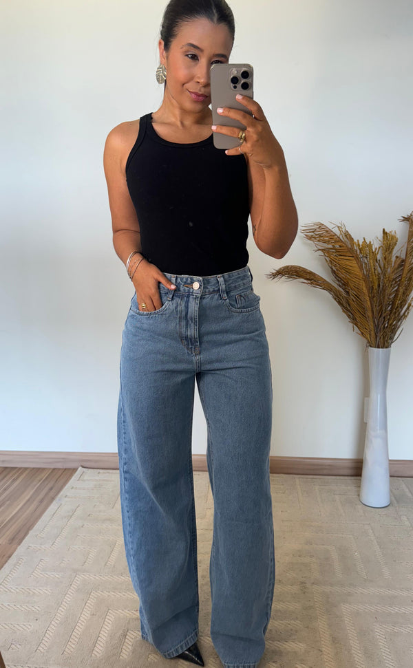 Calça Lia Wide Leg – Jeans Azul Claro