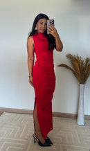 Vestido Lorena – Modelo Justo com Drapeado