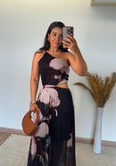 Vestido Liz - Ombro Só com Saia Plissada