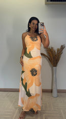 Vestido Maria – Tule Floral com Amarração nas Costas