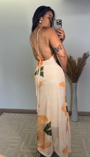 Vestido Maria – Tule Floral com Amarração nas Costas