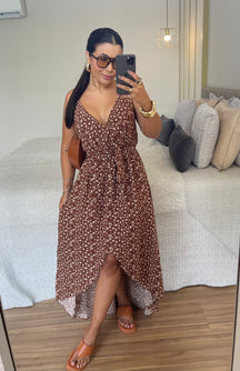 Vestido Lorena - Viscolinho Longo Decote