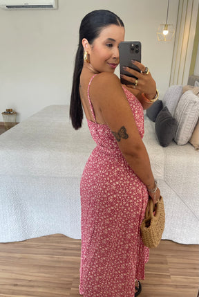 Vestido Lorena - Viscolinho Longo Decote
