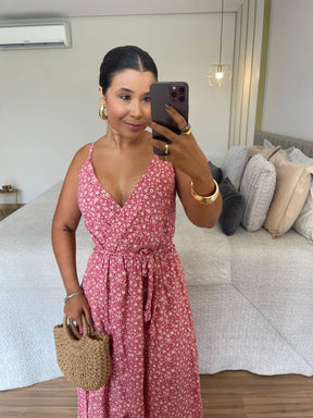 Vestido Lorena - Viscolinho Longo Decote