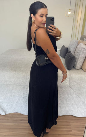 Vestido Lorena - Viscolinho Longo Decote