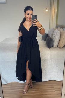 Vestido Lorena - Viscolinho Longo Decote