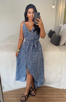 Vestido Lorena - Viscolinho Longo Decote