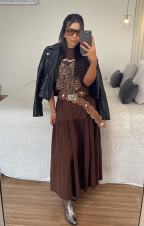 Vestido Boho - Malha Meia Manga
