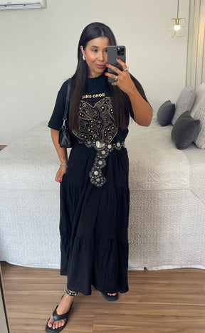 Vestido Boho - Malha Meia Manga