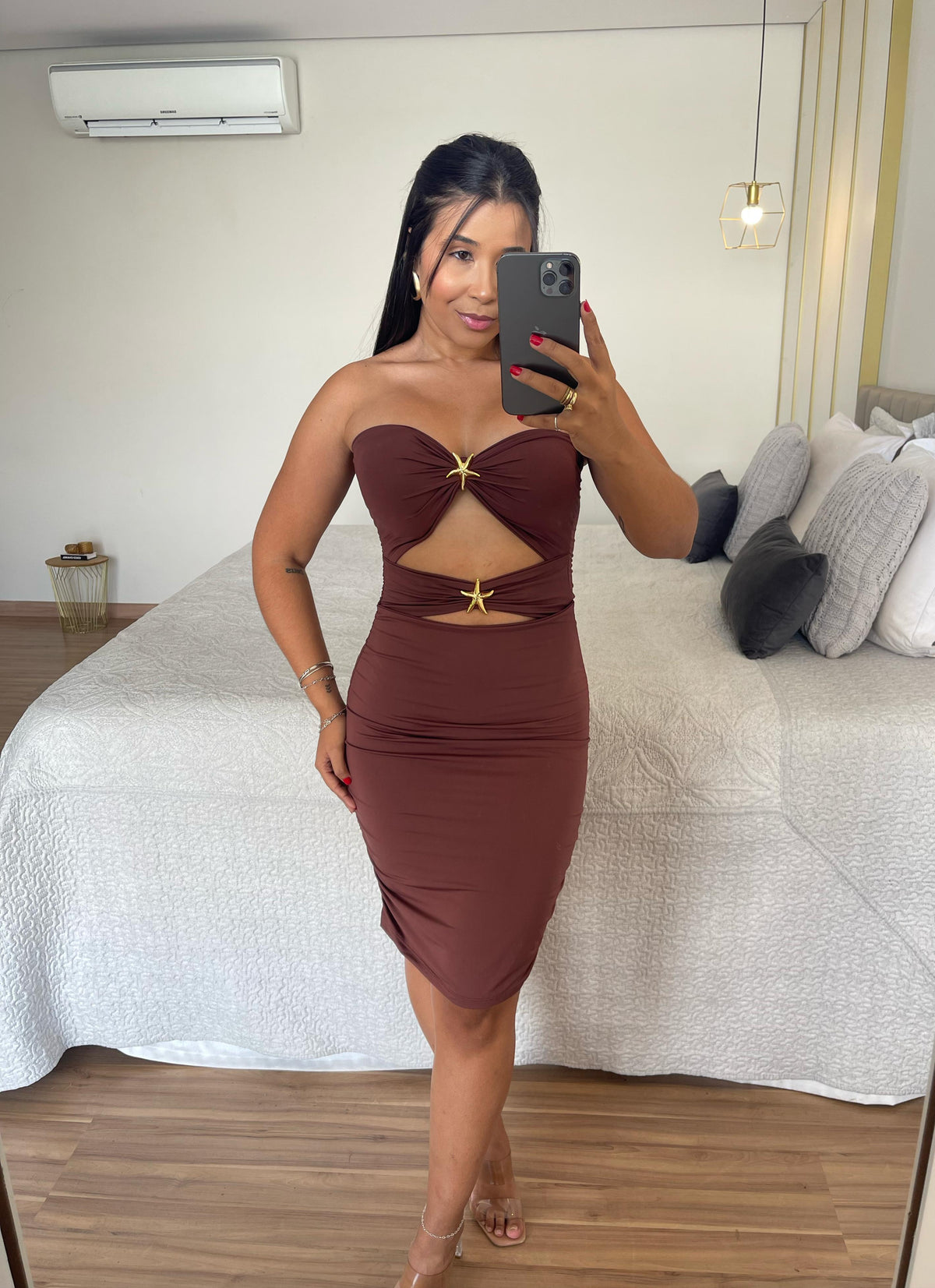 Vestido Estrela- Suplex com Abertura Frontal