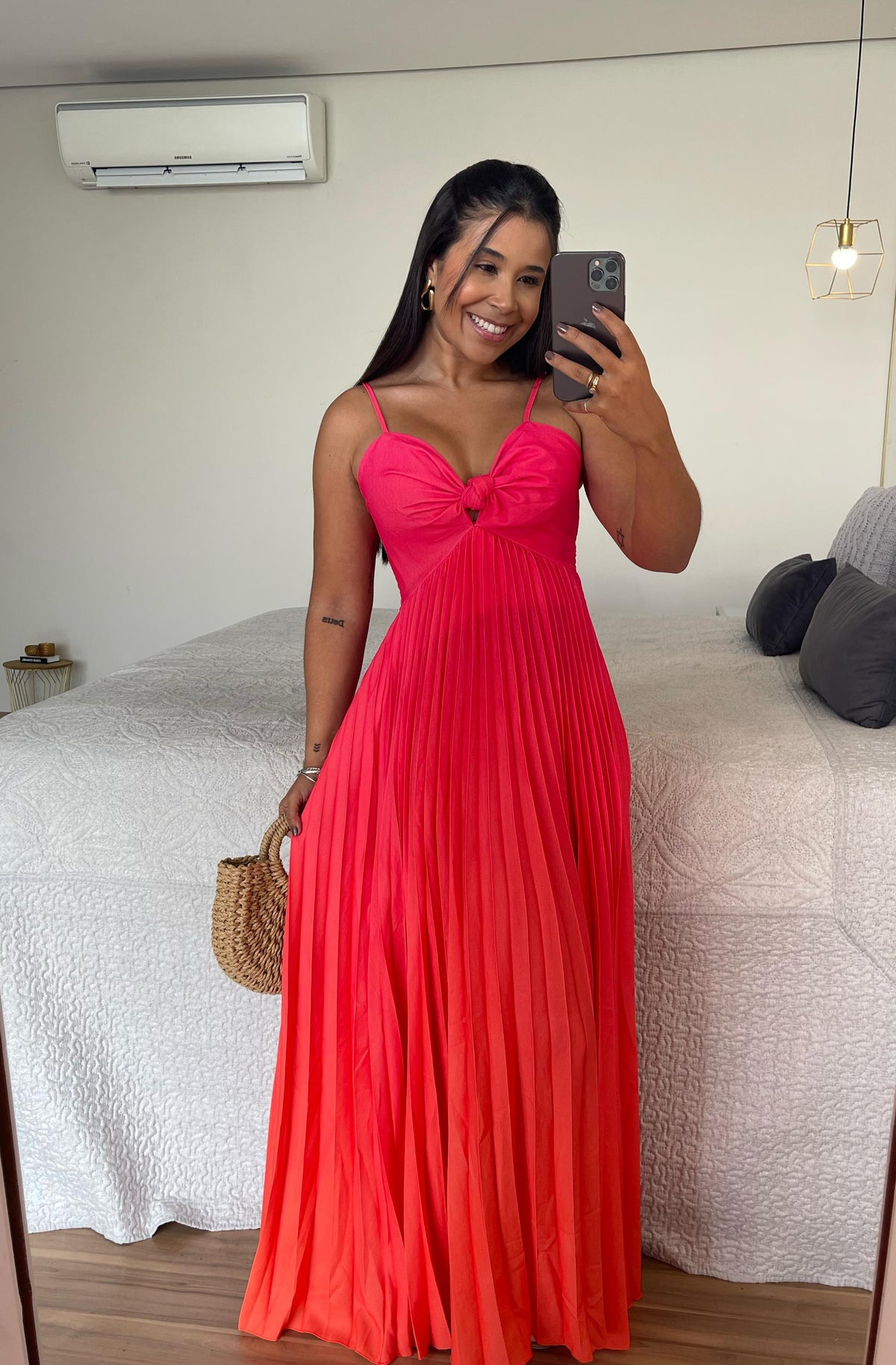 Vestido Thay Degradê - Crepinho Saia Plissada