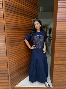 Vestido Boho - Malha Meia Manga