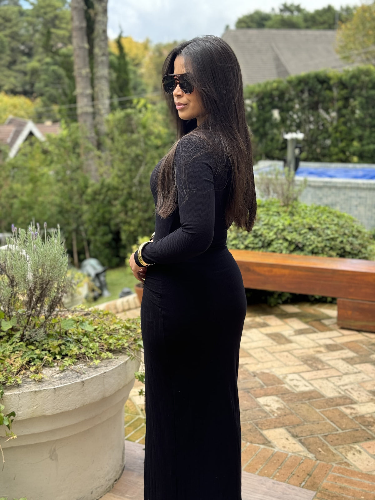 Vestido Lurian – Midi Canelado com Fenda