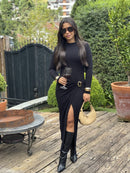 Vestido Lurian – Midi Canelado com Fenda