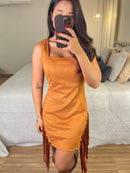 Vestido Yas – Suede Franjas Decote