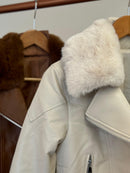 Jaqueta Couro -Gola Pelos Removível