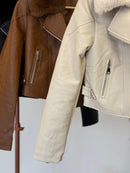 Jaqueta Couro -Gola Pelos Removível