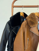 Jaqueta Couro -Gola Pelos Removível