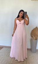 Vestido Thay Liso - Crepinho Plissado Liso